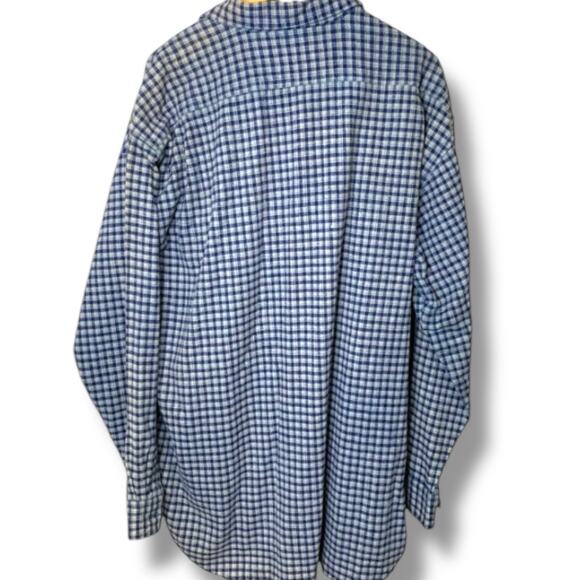 90s Streetwear Plaid Overshirt Men's Size Large Skydyed Denim Grunge Outdoors - Picture 2 of 5